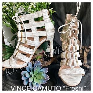 VINCE CAMUTO Leather Cage Style Dress Heels Size 9